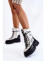 Dámské šněrovací sněhule Vinceza 23-34586 bílo-černé
