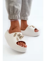 Dámské Lehké Pěnové Žabky S Ozdobami Bílé Orchia