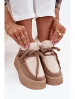 Dámské sněhule na platformě s kožešinkou Béžové Florivelle