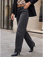 Dámské baggy džíny s páskem, černé, FashionStreet UY3117 Dámské baggy džíny s páskem, černé, FashionStreet UY3117