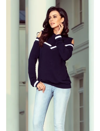 223-1 Pohodlná halenka s odhalenými rameny a stahovacím lemem - GRANITE