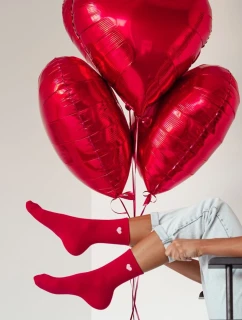 Dámské Ponožky Malá Srdíčka Červené