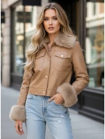 Dámská kožená bunda s velbloudí kožešinou FashionStreet TY5139