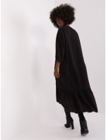 Černé volné šaty s volánem od ZULUNA