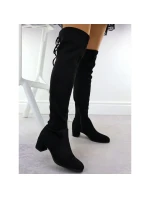 Dámské zateplené boty nad kolena černé Sergio Leone KZ25413