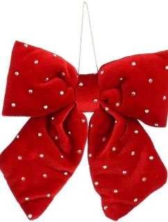 Ozdobná mašle 15x17 cm červená slída