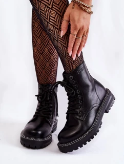 Dámské kozačky na platformě Big Star KK274538 Černé