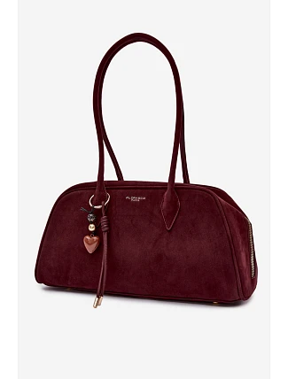 Ekologická semišová kabelka s přívěskem Bordó Noelia