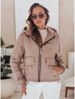 Dámská prošívaná bunda s kapucí ARON camel FashionStreet TY4398