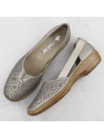 Dámská kožená prolamovaná pohodlná obuv lila Rieker 41351-90