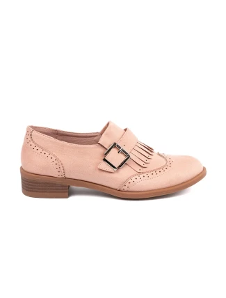 Pěkné  mokasíny růžové dámské na plochém podpatku
