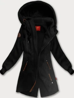 Černá dlouhá dámská mikina s kapucí (AMG-675/2)