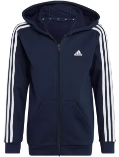 Adidas Essentials 3-Stripes Fleecová mikina s kapucí a zipem Jr IC0600