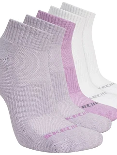 Skechers 5pk Unisex 1/2 Terry Qtr Crew S602095-501 Fialové 35–38