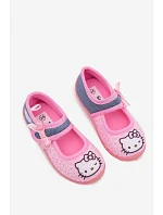 Dívčí balerínky na suchý zip HELLO KITTY růžové Shani Dívčí balerínky na suchý zip HELLO KITTY růžové Shani