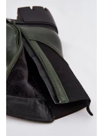 Dámské kotníkové boty Kyra z eko‑kůže – tmavě zelené