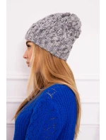 Fleecová čepice Roksana K209 šedá+fialová Fleecová čepice Roksana K209 šedá+fialová