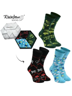 Duhové Rainbow Socks Ponožky Pro lékaře a mediky 3 Párů