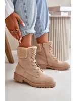 Dámské zateplené boty na zip Beige Mivael Dámské zateplené boty na zip Beige Mivael