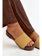 Dámské pantofle s cvoky žluté Terissa