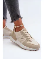 Béžové dámské tenisky vyrobené z eko kůže Kaimans Béžové dámské tenisky vyrobené z eko kůže Kaimans