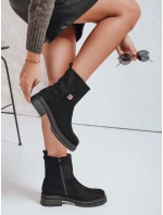 Dámské černé semišové boty FashionStreet ZY1115