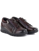 Dámské kožené polobotky na platformovém podpatku hnědé Vinceza 39977