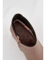 Kožené zateplené kotníkové boty na jehlový podpatek Béžové Ivessara