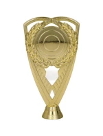 Zlatá plastová figurka s místem pro emblém