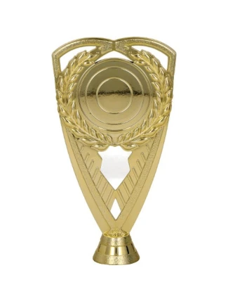 Zlatá plastová figurka s místem pro emblém