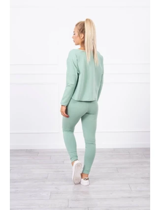 Souprava s oversize halenkou tmavě mátové barvy Souprava s oversize halenkou tmavě mátové barvy