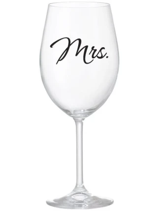MRS. - čirá sklenice na víno 350 ml