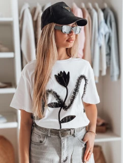 Dámské tričko oversize s 3D efektem PETINIA bílá FashionStreet RY2713