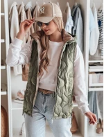 Dámská přechodná prošívaná vesta VESOLITA zelená FashionStreet TY4877