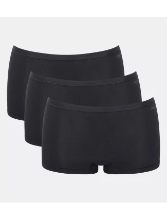 Dámské kalhotky GO Daily Cotton Short 3P - BLACK - černé 0004 - SLOGGI