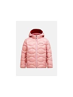 Dětská péřová bunda PEAK PERFORMANCE Jr Helium Down Hood Jacket, růžová barva Dětská péřová bunda PEAK PERFORMANCE Jr Helium Down Hood Jacket, růžová barva