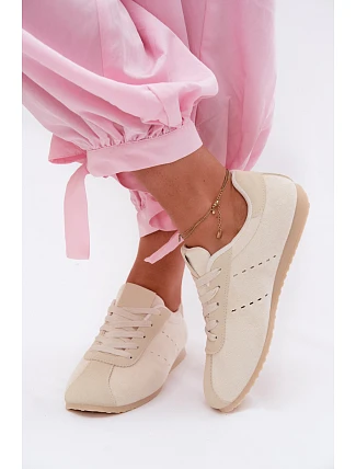 Dámské tenisky z eko semiše nízké světle béžové Melvelin