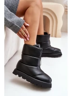 Sněhule Na Platformě S Zipem Eko Kožené Černé Resisia Sněhule Na Platformě S Zipem Eko Kožené Černé Resisia