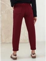 Dámské chinos kalhoty s páskem ELEGANTENO bordó FashionStreet UY2256 Dámské chinos kalhoty s páskem ELEGANTENO bordó FashionStreet UY2256