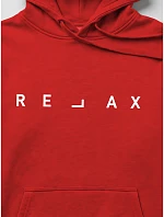 Pánská mikina s kapucí RELAX, červená, FashionStreet NX0001BX Pánská mikina s kapucí RELAX, červená, FashionStreet NX0001BX