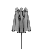 ZAHRADNÍ PARASOL XXXL 2,7x4,6 m ŠEDÝ SASKA GARDEN