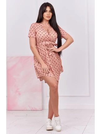 Tmavě meruňkové puntíkované šaty Tmavě meruňkové puntíkované šaty