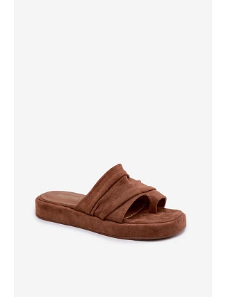 Dámské Pantolety S Řasením Hnědé Gelmira