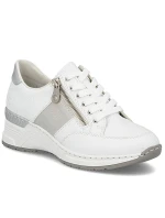 Dámské tenisky Rieker s polovičním zipem bílé N4322-80