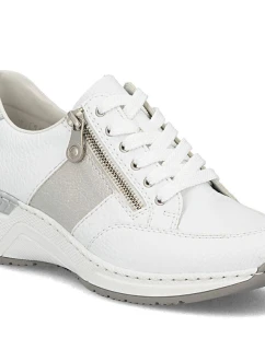 Dámské tenisky Rieker s polovičním zipem bílé N4322-80