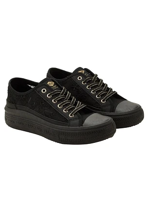 Lee Cooper dámské sportovní boty black platform lace-up dámské