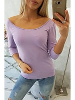 Halenka s kulatým výstřihem fialová