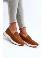 Dámské mokasíny na platformě z ekologického semiše Camel Inesqua Dámské mokasíny na platformě z ekologického semiše Camel Inesqua