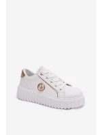 Dámské tenisky na platformě s ozdobným detailem Bílé Iselora Dámské tenisky na platformě s ozdobným detailem Bílé Iselora