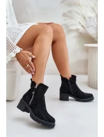 Dámské Kotníkové Boty S Ažurovým Vzorem Na Podpatku Černé Oviria Dámské Kotníkové Boty S Ažurovým Vzorem Na Podpatku Černé Oviria